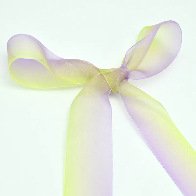 4 cm Wide Chiffon Organza Gradient Colours Shoelaces