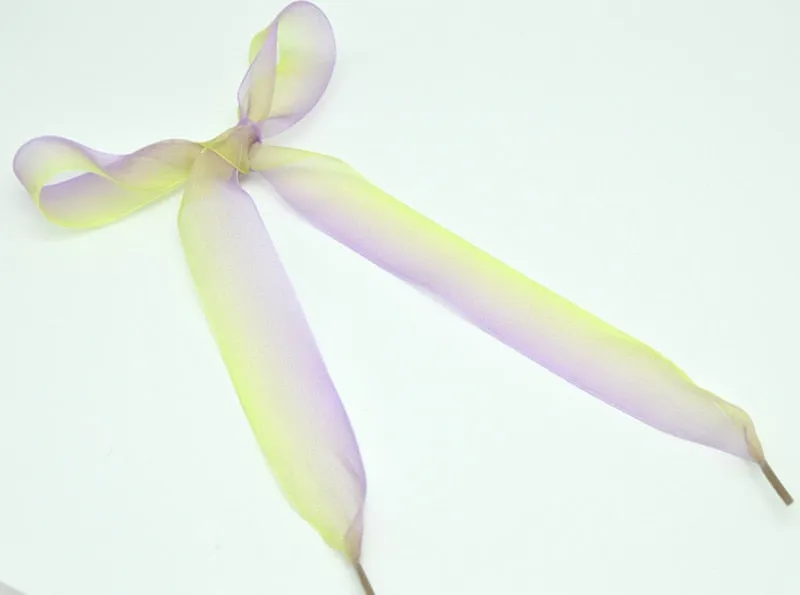 4 cm Wide Chiffon Organza Gradient Colours Shoelaces