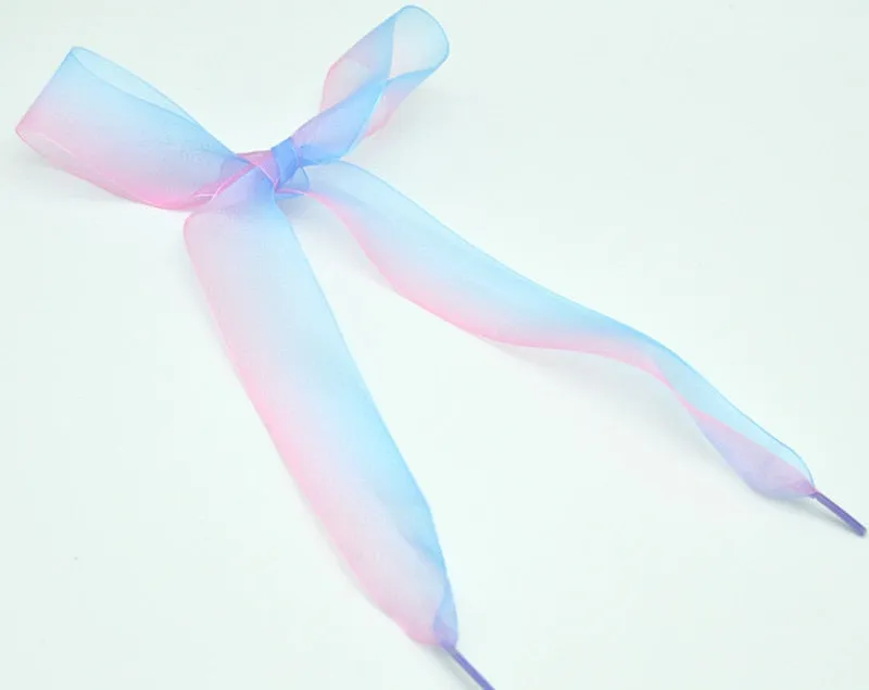 4 cm Wide Chiffon Organza Gradient Colours Shoelaces