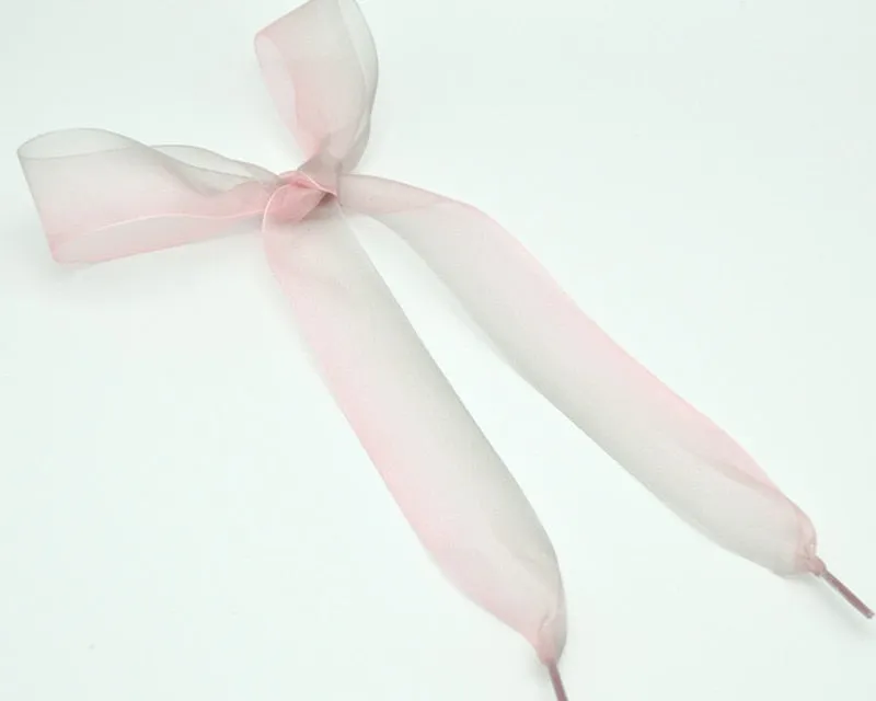 4 cm Wide Chiffon Organza Gradient Colours Shoelaces