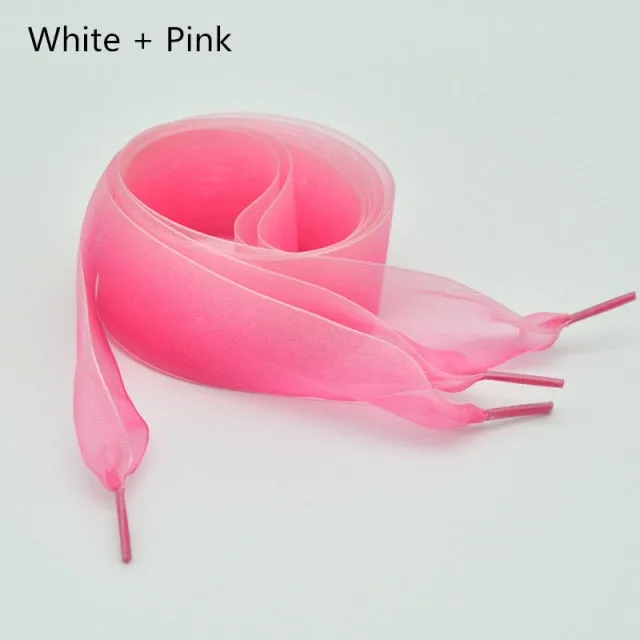 4 cm Wide Chiffon Organza Gradient Colours Shoelaces