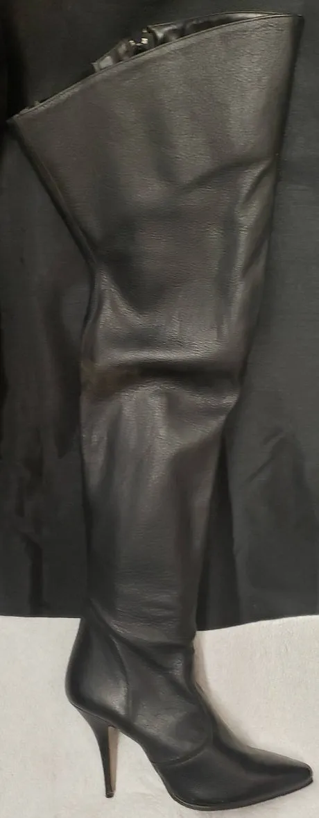 5" Brea -- Women's Black Thigh High Dress Boots -- Black