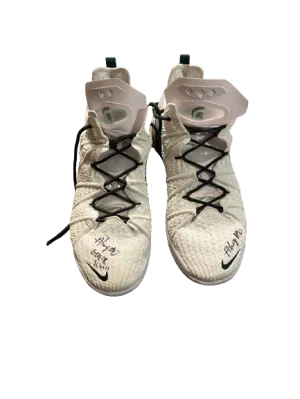 Aaron Henry Michigan State Basketball Player Exclusive Signed Game Worn Shoes (Size 15) - Photo Matched
