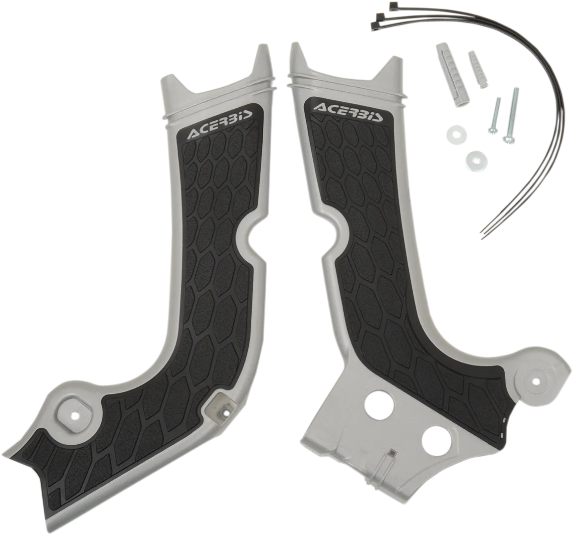 ACERBIS X-Grip Frame Guards - Silver/Black 2630711015