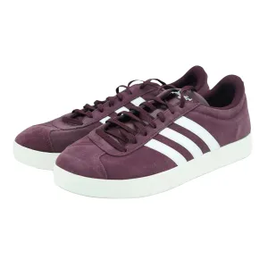 Adidas Men's VL Court 2.0 Suede Athletic Casual Shoes Maroone White Size 10