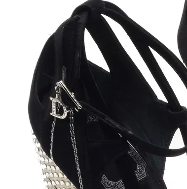 Christian Dior - Black Satin Peep Toe with Swarovski Elements - IT 39