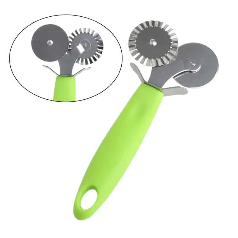 Convenient Eco-Friendly Stainless Steel Double Pizza Cutter