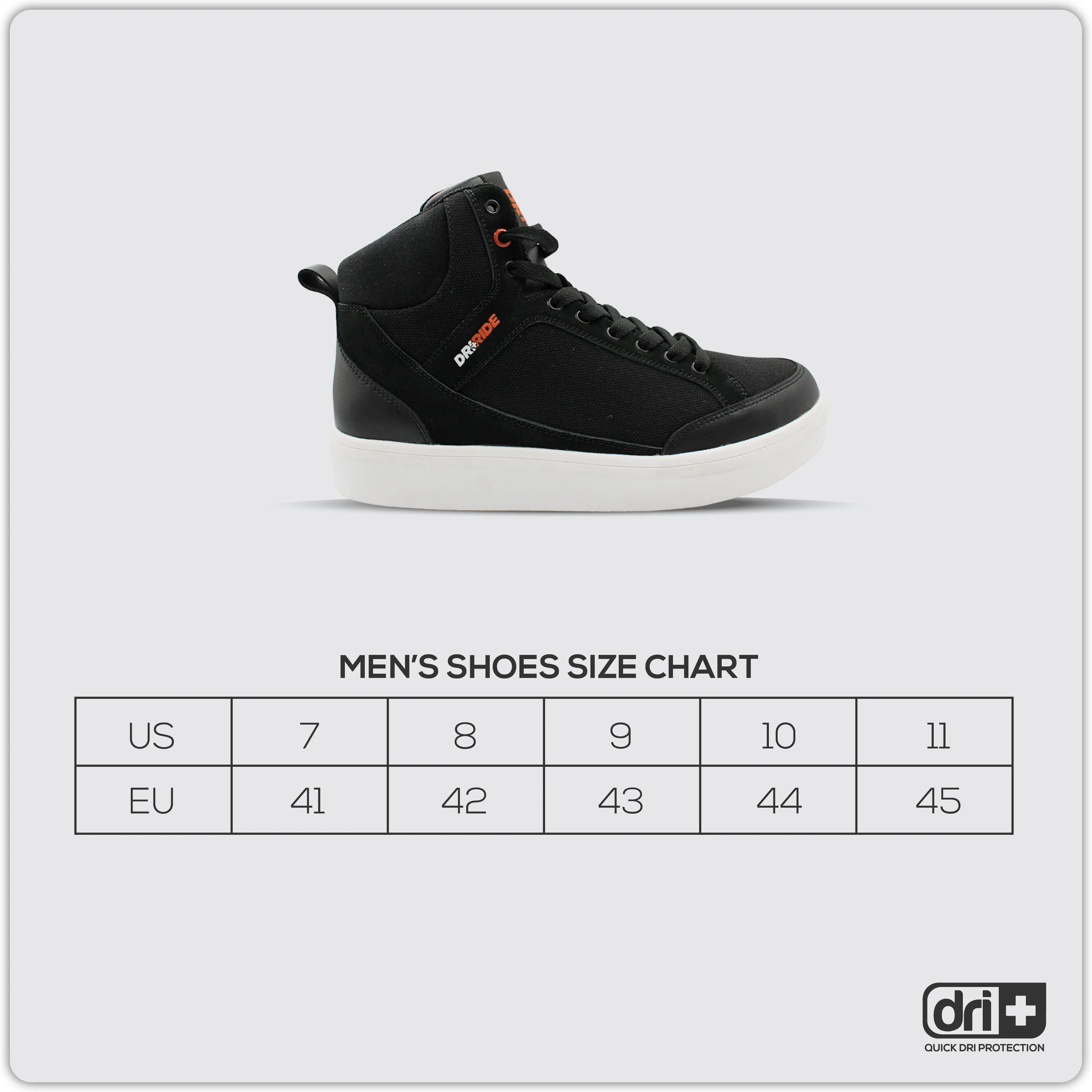 Dri Plus Men’s DRI RIDE Urban Leather Mid Cut Sneaker Shoes HDMH3403