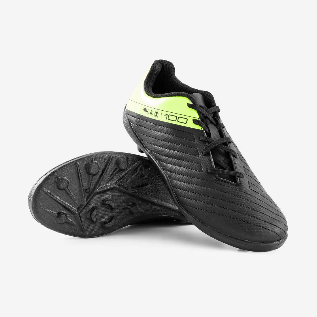 Hard Ground Kid's Football Boots Agility 100 - Black/Yellow
