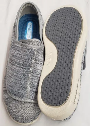 Harmon -- Men's Casual Velcro Shoe -- Light Grey
