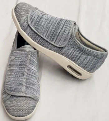 Harmon -- Men's Casual Velcro Shoe -- Light Grey