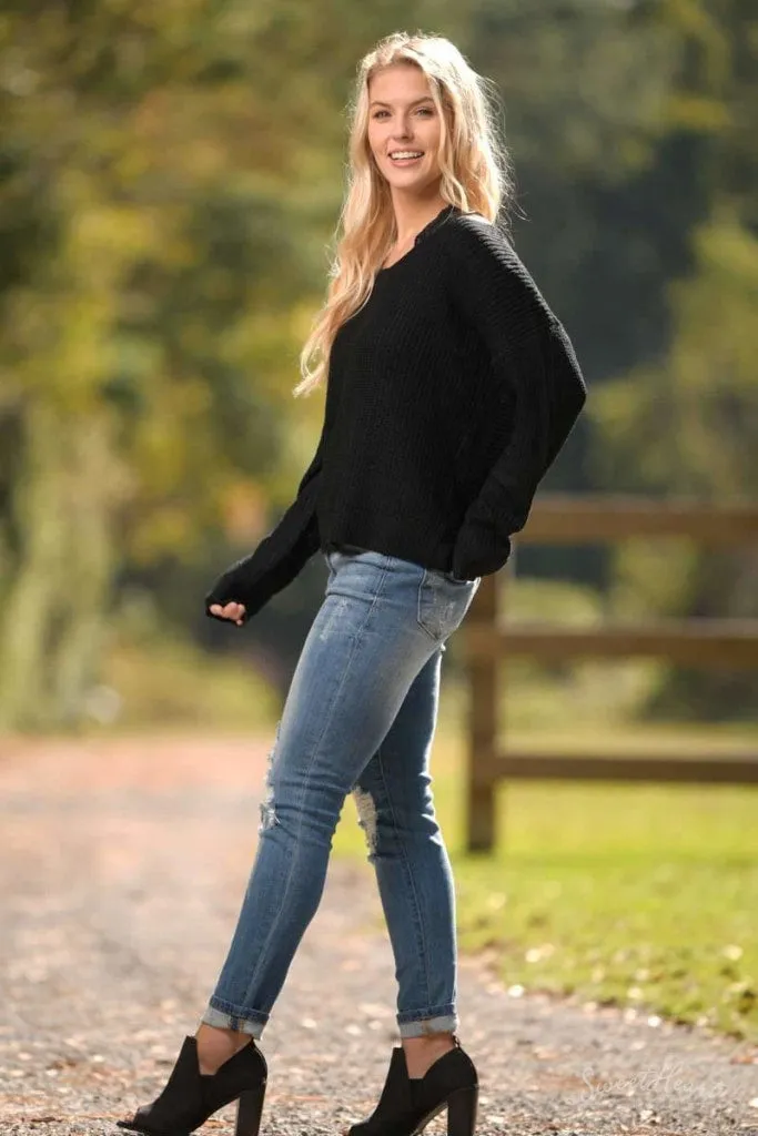 I Knit You Knot - Black Sweater