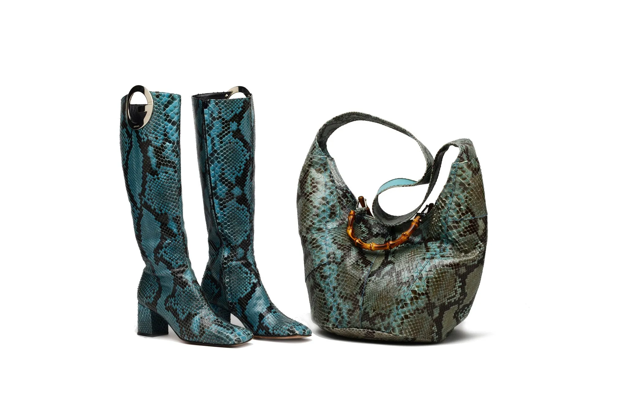 Iconic Tom Ford For Gucci  - Blue Python Bucket Bag -