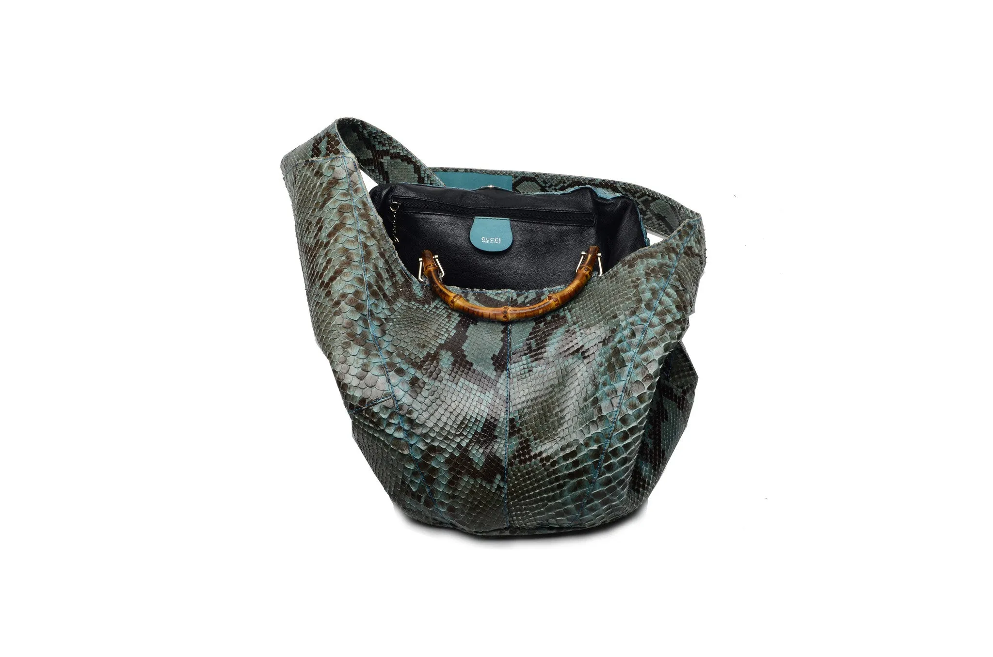 Iconic Tom Ford For Gucci  - Blue Python Bucket Bag -
