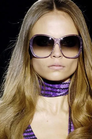 Iconic Vintage Gucci - Editorial, As Seen on Fall 2006 Runway Collection - Long Sleeve Purple Dot Dress - IT 42
