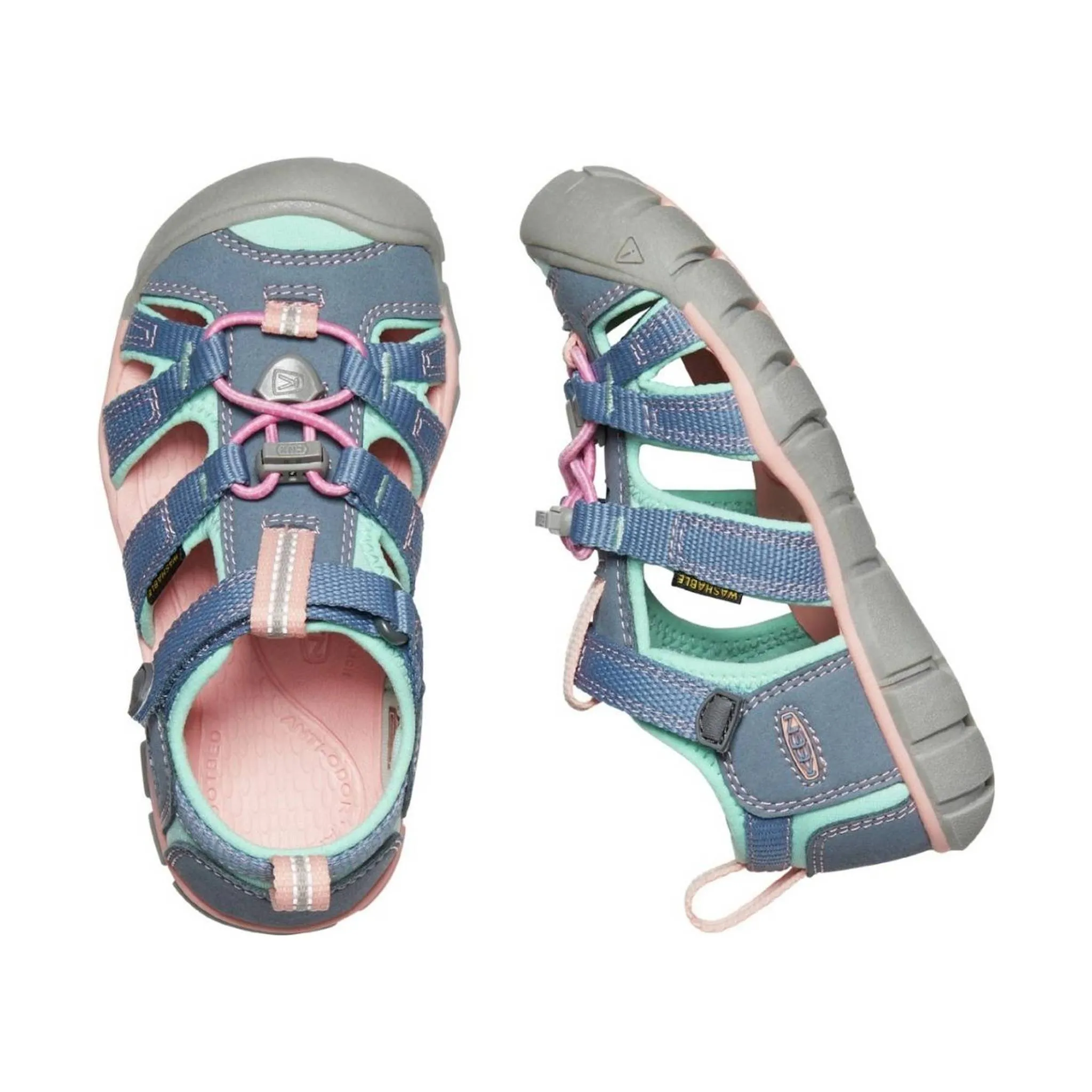 KEEN Little Kids' Seacamp II CNX - Flint Stone/Ocean Wave