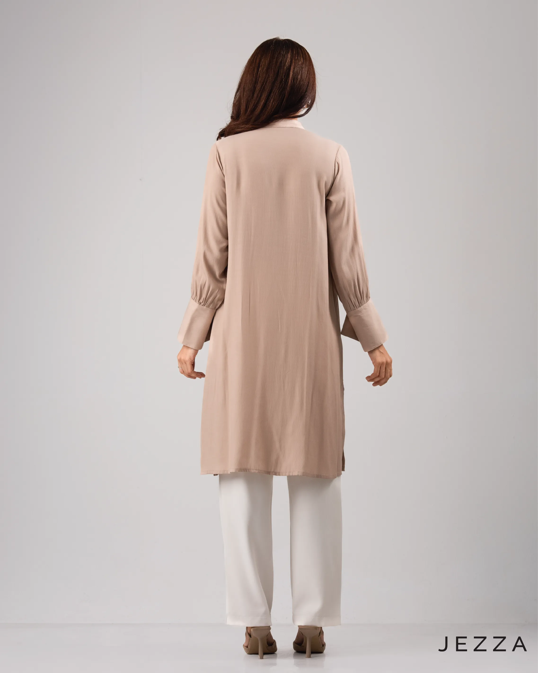 Knee Length Top With Decorative Cuff 58522