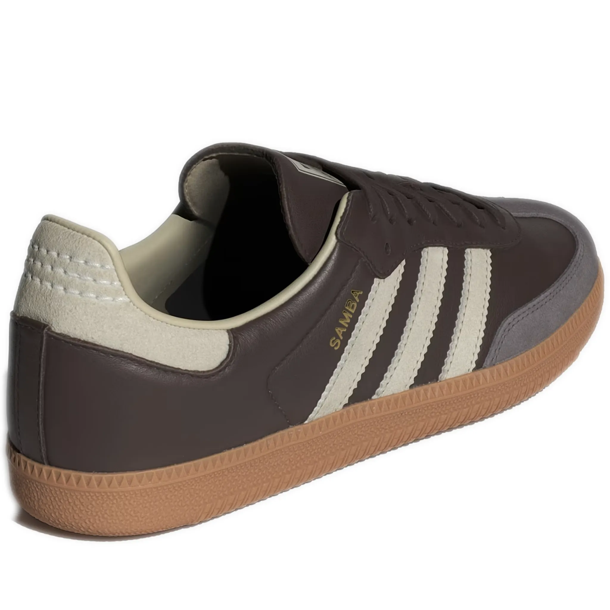 Men's Adidas Samba OG Shoes - Brown / Putty Grey / Gold Metallic