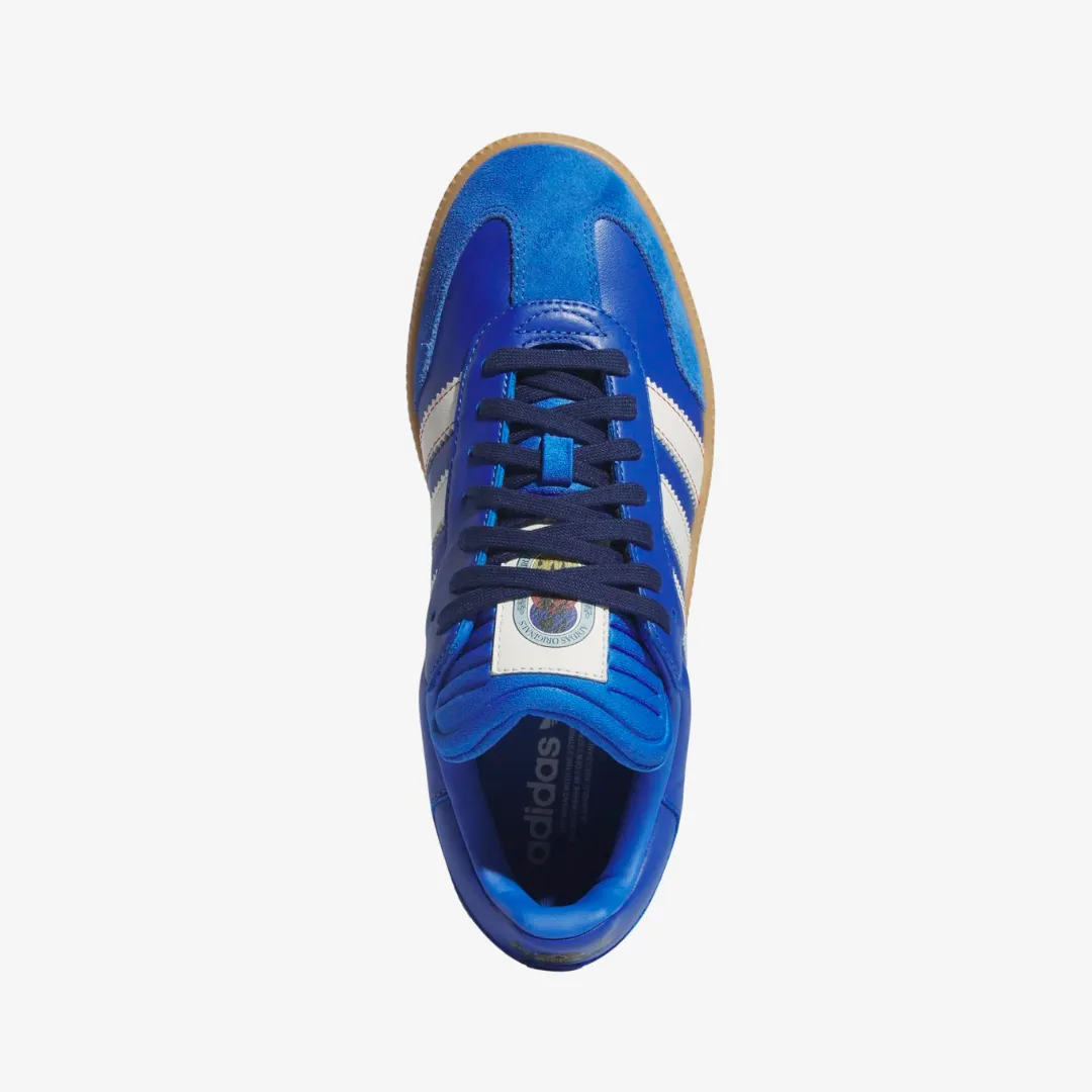 mens adidas samba xlg (blue/white/gum)