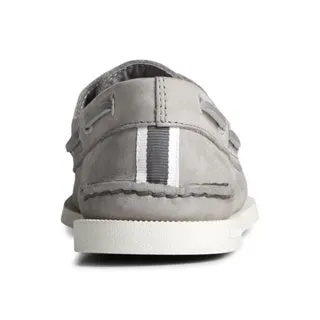 Men's Authentic Original Cross Lace Leather Boat Shoe - Grey (STS24869)