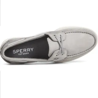 Men's Authentic Original Cross Lace Leather Boat Shoe - Grey (STS24869)
