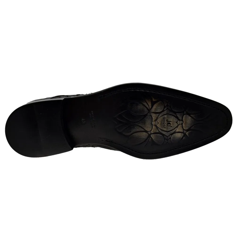 Men's Italian Shoes Jo Ghost 1631 Brown Leather Print Crocodile Formal Shoes available sizes 43 45