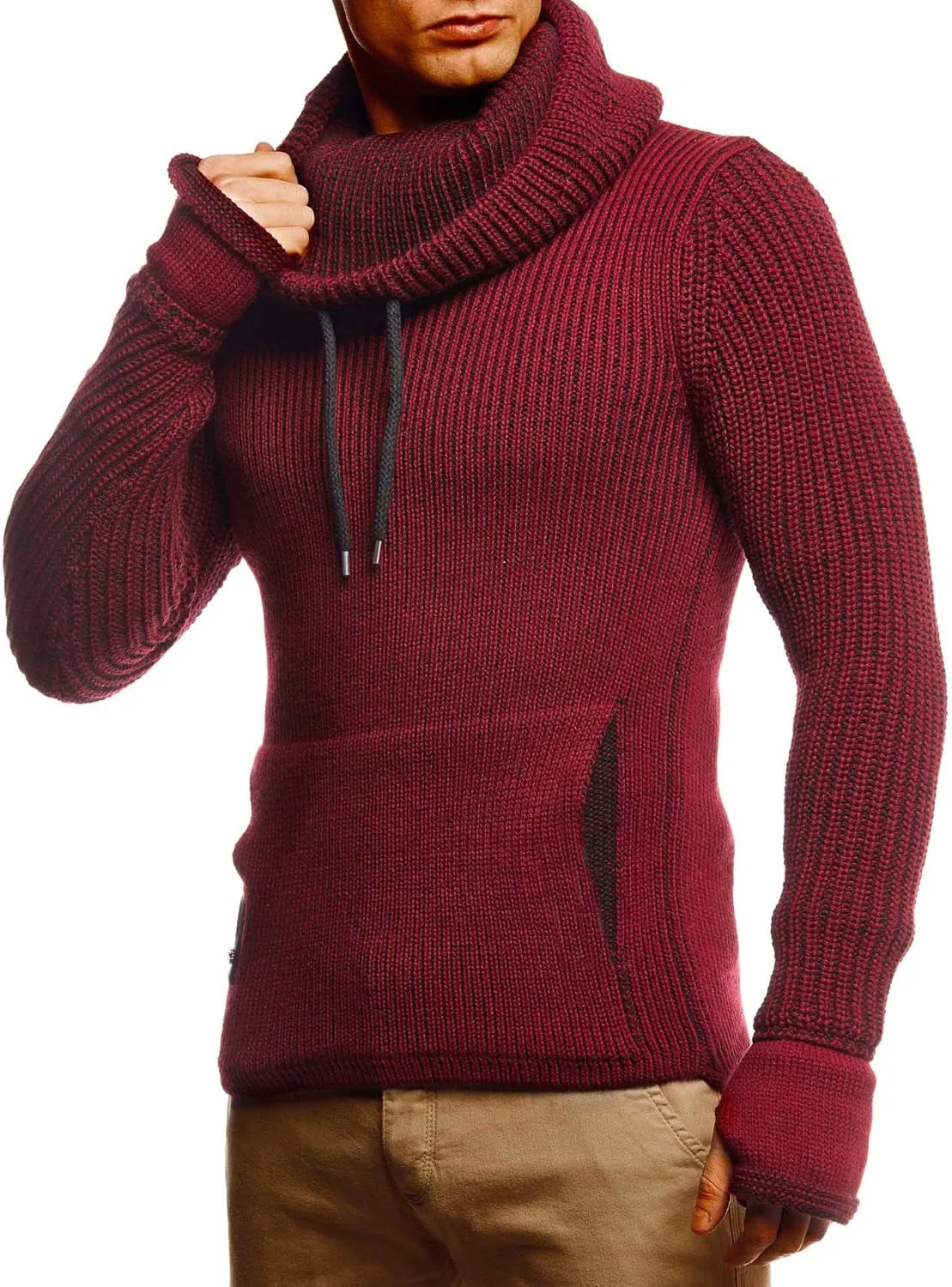Men’S Knitted Pullover | Long-Sleeved Slim Fit Shirt | Basic Longsleeve Sweatshirt with Shawl Collar for Men
