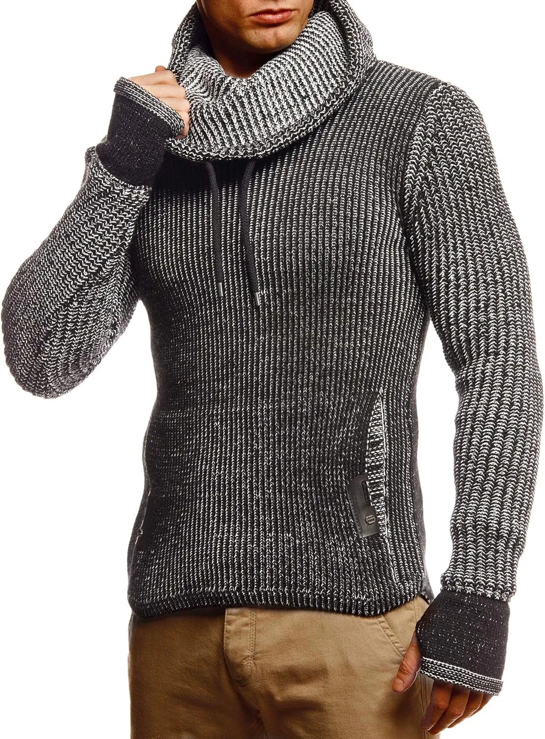 Men’S Knitted Pullover | Long-Sleeved Slim Fit Shirt | Basic Longsleeve Sweatshirt with Shawl Collar for Men