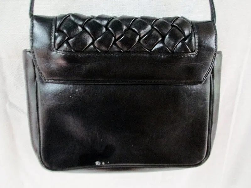 MICHIKO FOR MARKAY woven shoulder bag messenger crossbody purse satchel BLACK S