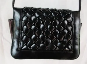 MICHIKO FOR MARKAY woven shoulder bag messenger crossbody purse satchel BLACK S