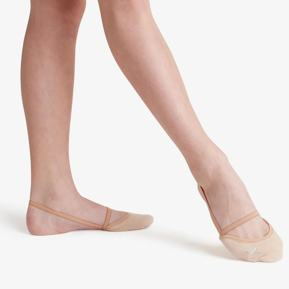 Microfibre Rhythmic Gymnastics Demi-Pointe Shoes - Beige