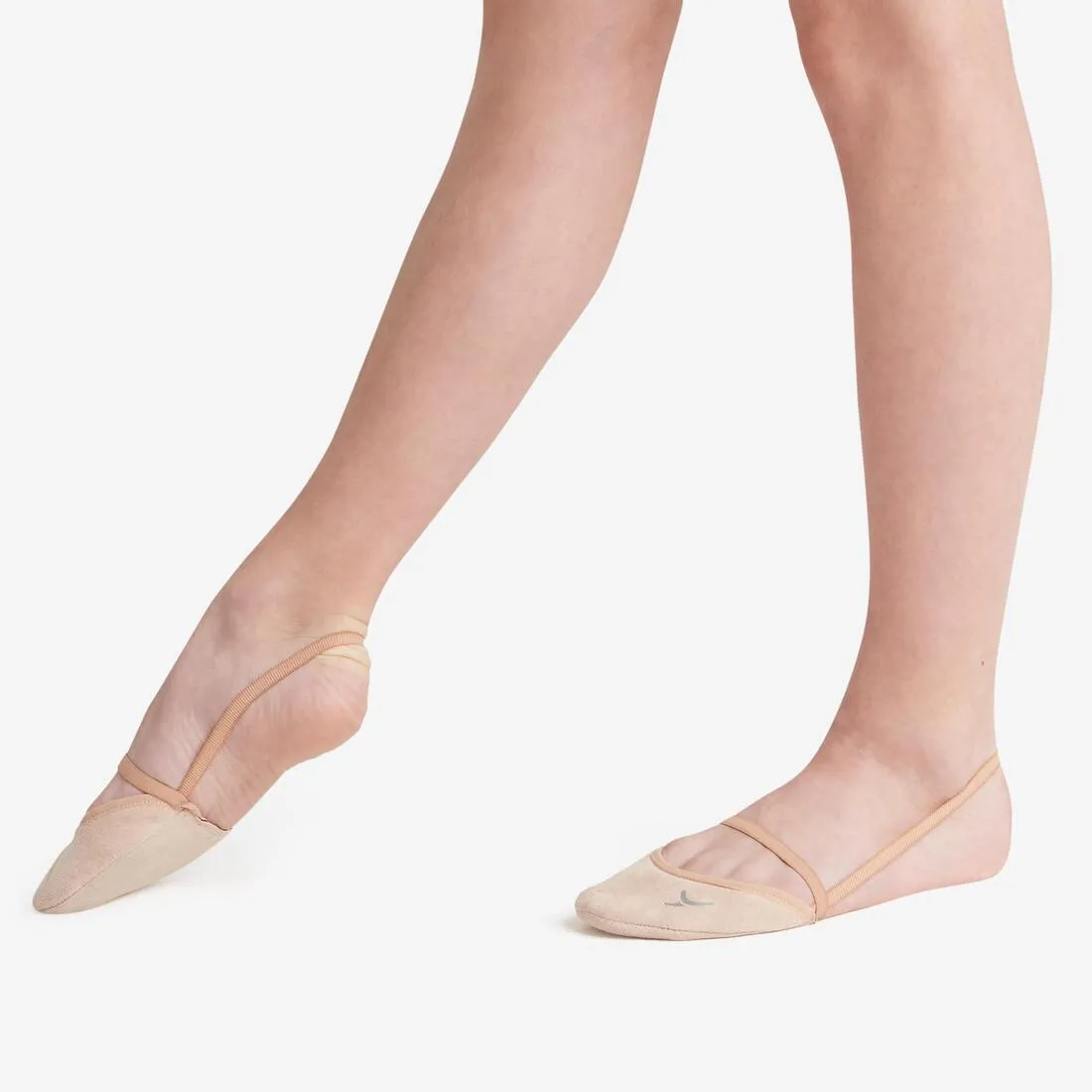 Microfibre Rhythmic Gymnastics Demi-Pointe Shoes - Beige