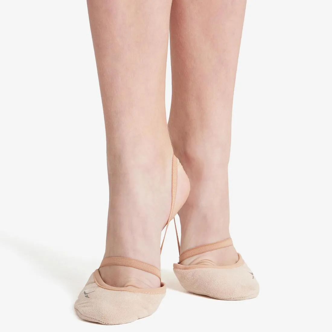 Microfibre Rhythmic Gymnastics Demi-Pointe Shoes - Beige