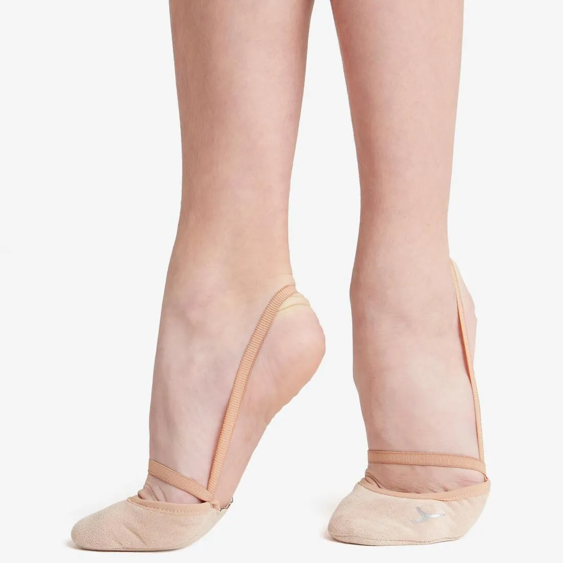 Microfibre Rhythmic Gymnastics Demi-Pointe Shoes - Beige
