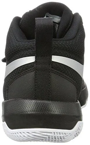 Nike Boys' Team Hustle D 8 (GS) Basketball Shoe, Black/Metallic Silver - White, 4Y Youth US Big Kid