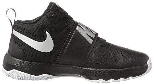 Nike Boys' Team Hustle D 8 (GS) Basketball Shoe, Black/Metallic Silver - White, 4Y Youth US Big Kid
