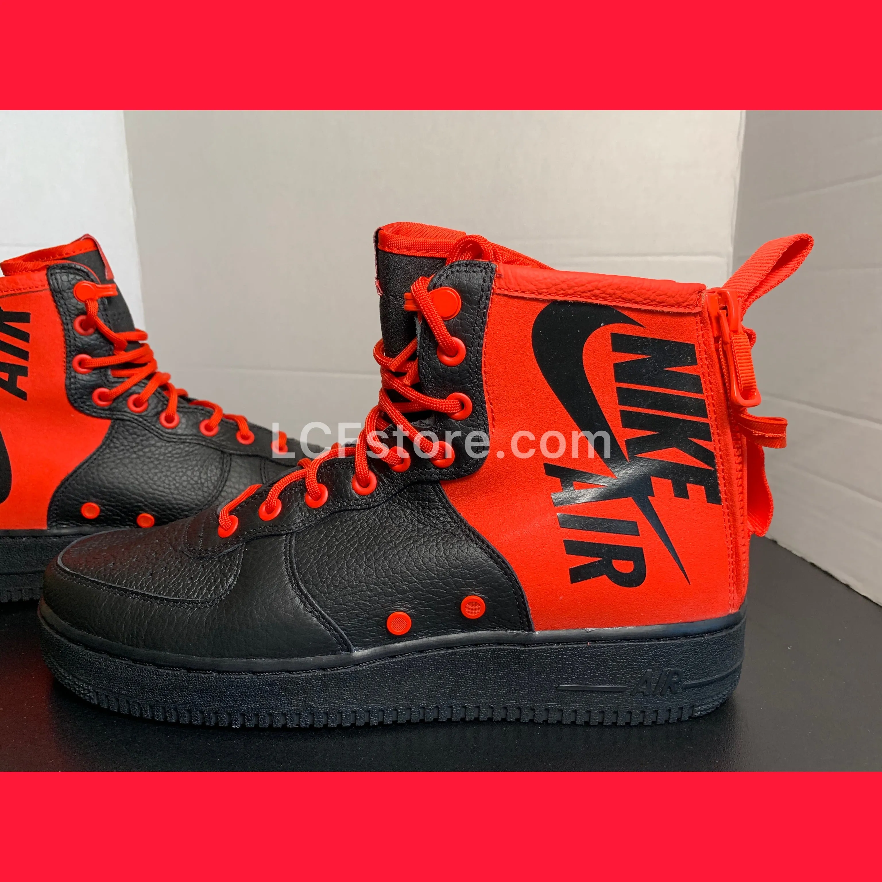 Nike SF Air Force 1 Mid 'Habanero Red Black'