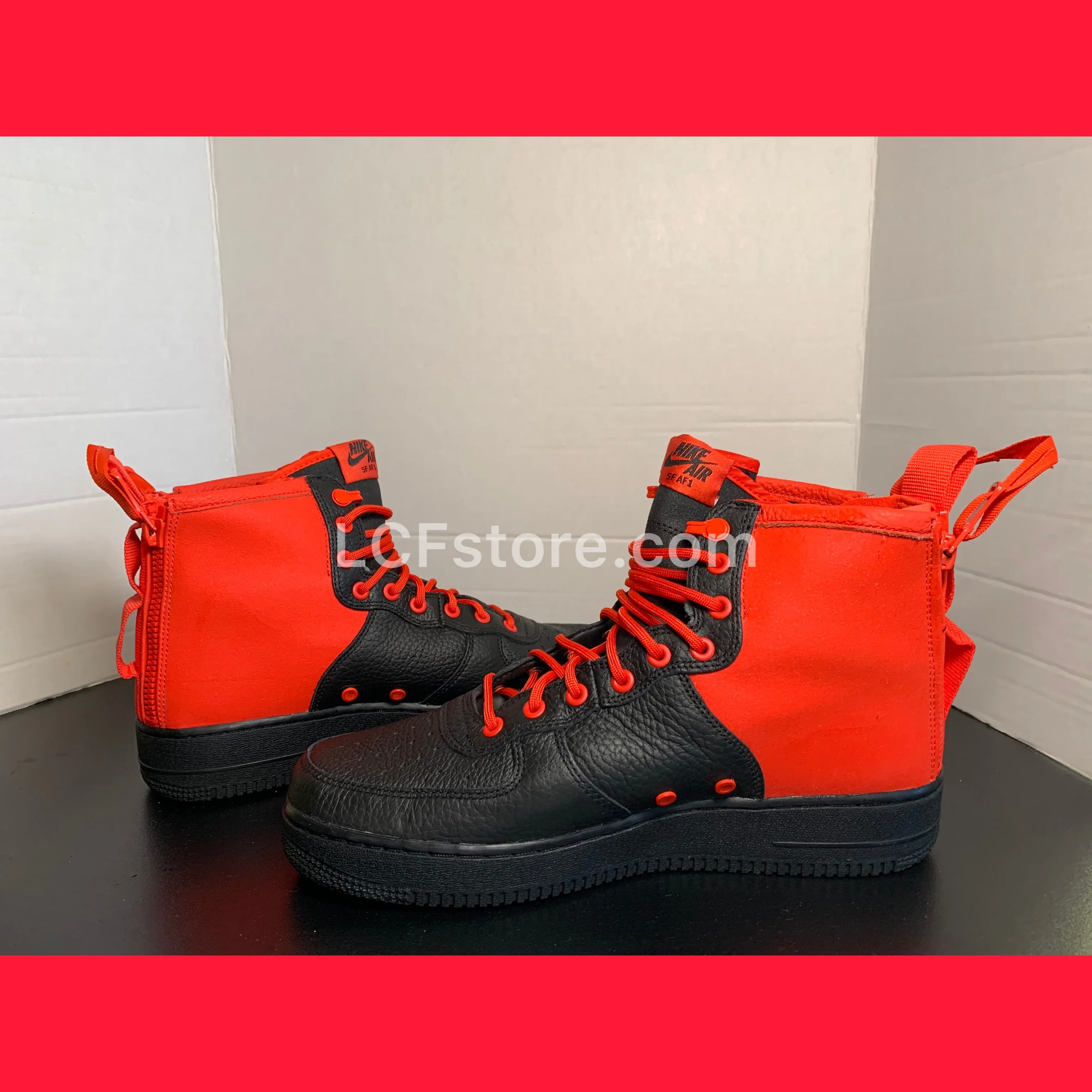Nike SF Air Force 1 Mid 'Habanero Red Black'
