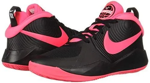 Nike Unisex Team Hustle D 9 (GS) Sneaker, Black/Racer Pink - White, 4Y Regular US Big Kid