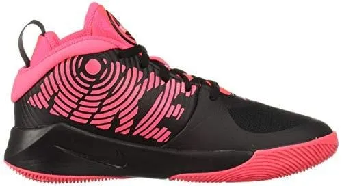 Nike Unisex Team Hustle D 9 (GS) Sneaker, Black/Racer Pink - White, 4Y Regular US Big Kid