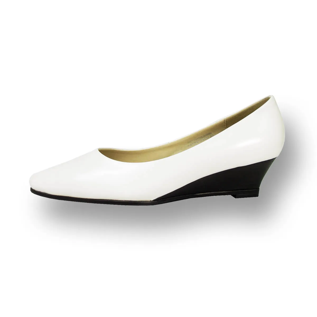 PEERAGE Gloria Women's Wide Width Leather Wedge Shoes