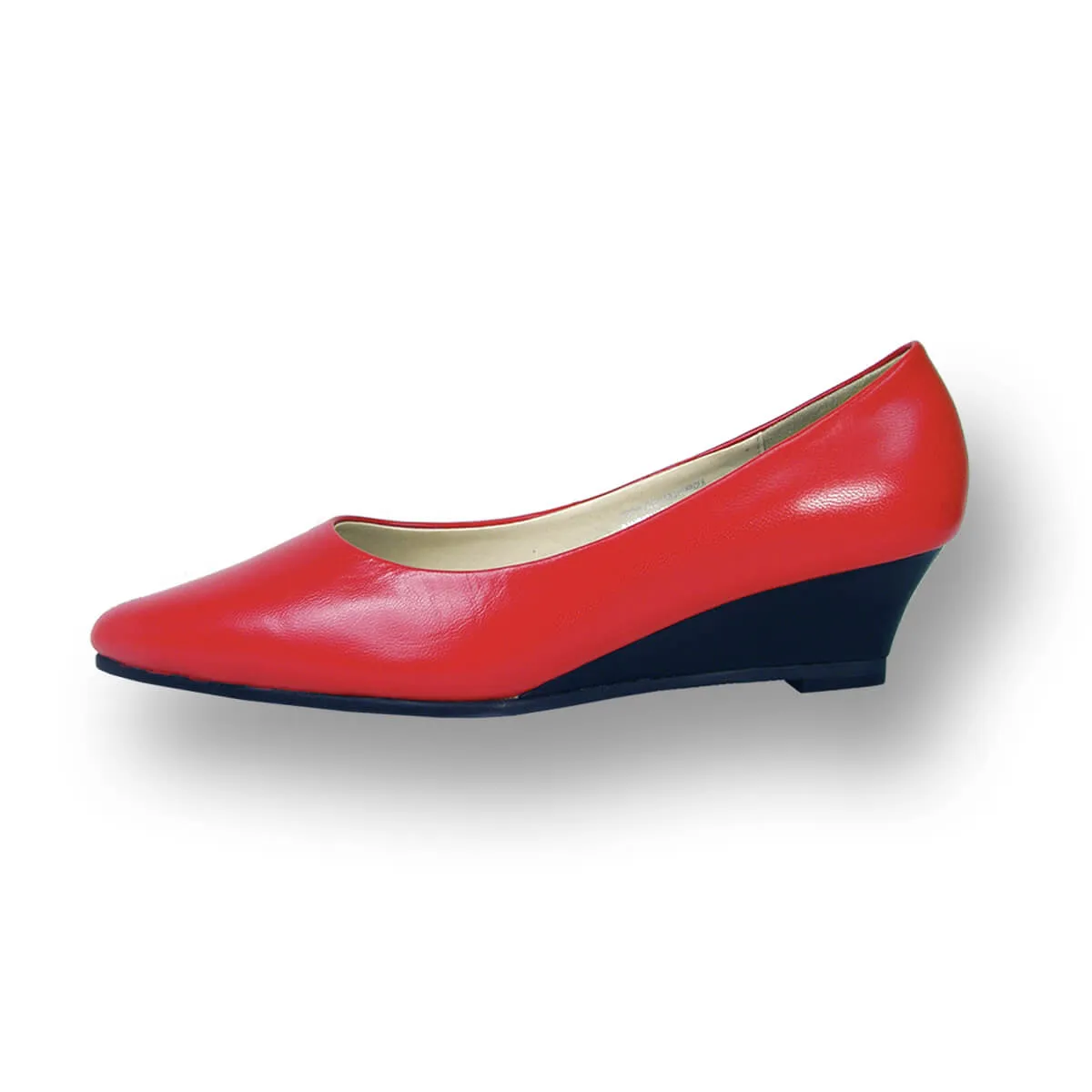 PEERAGE Gloria Women's Wide Width Leather Wedge Shoes