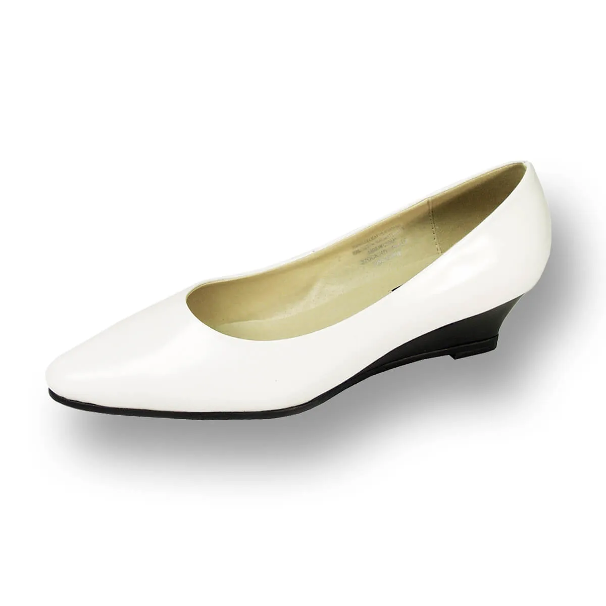PEERAGE Gloria Women's Wide Width Leather Wedge Shoes