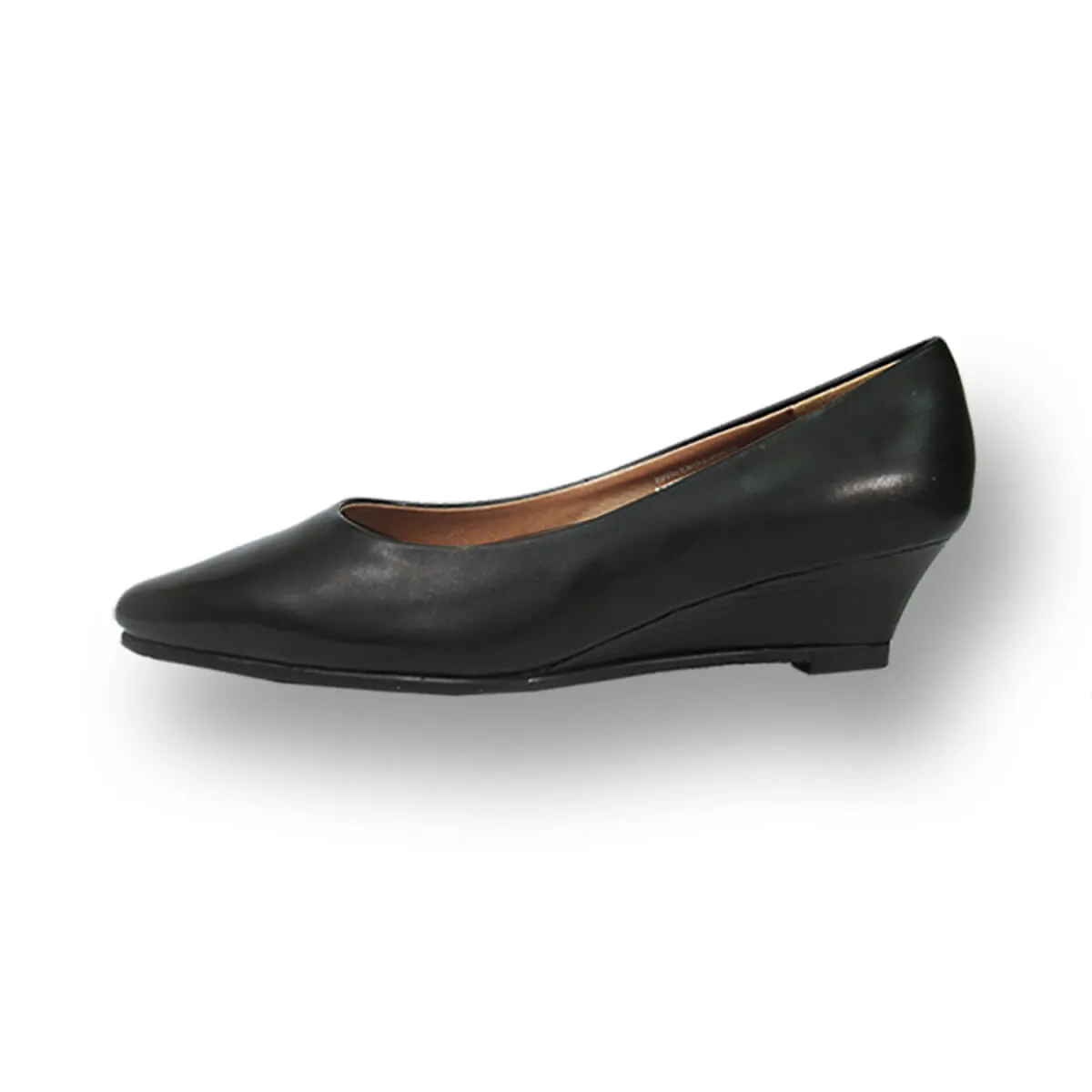 PEERAGE Gloria Women's Wide Width Leather Wedge Shoes