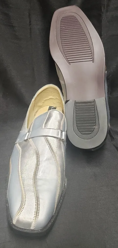 Platinum -- Men's Slip-On Dress Shoe -- Silver