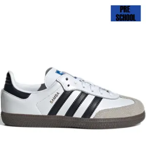 Pre School Adidas Samba OG Shoes - Cloud White / Core Black / Clear Granite