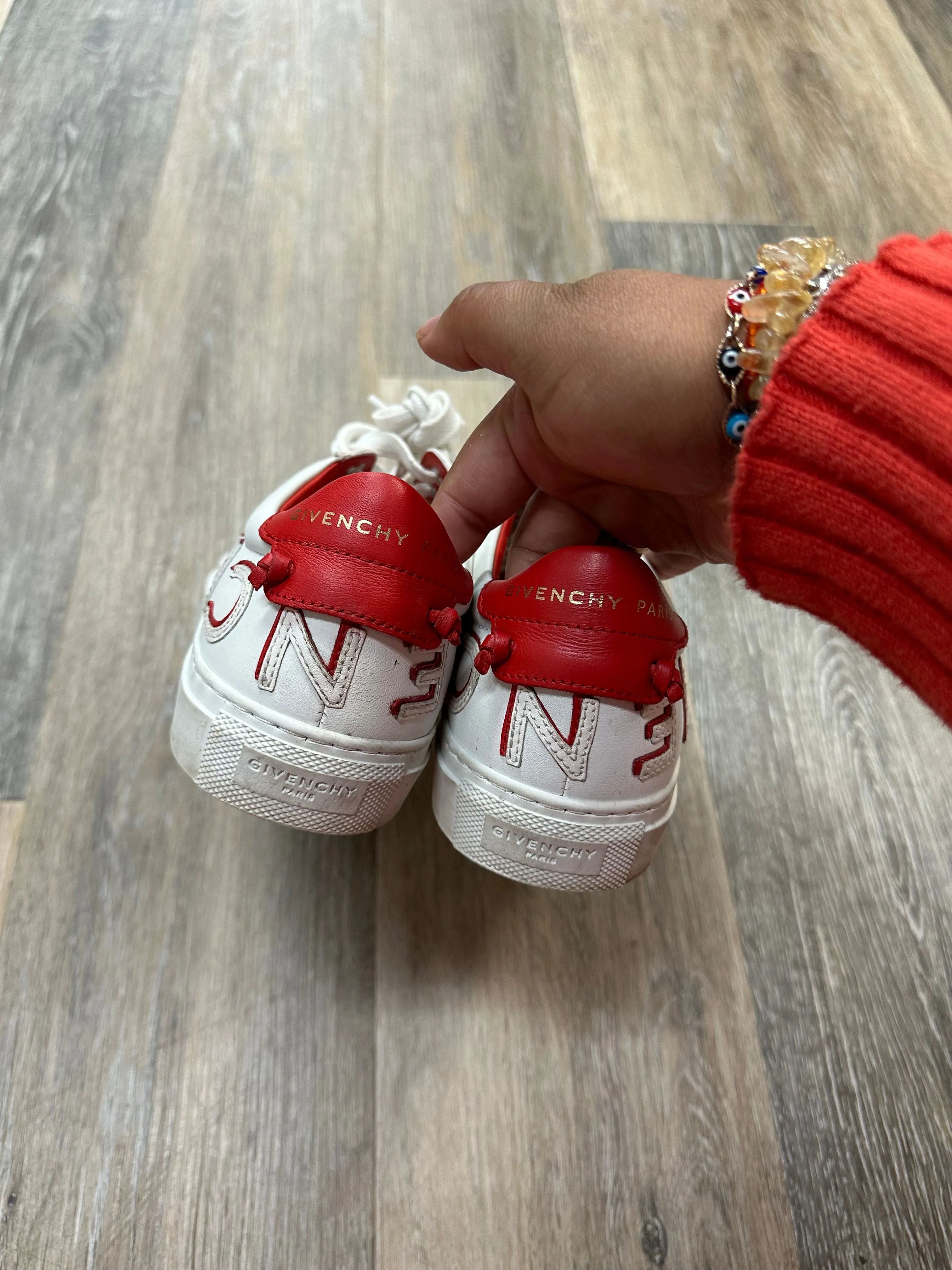 Red & White Shoes Designer Givenchy, Size 6