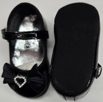 Rosia -- Infant's Mary Jane Strap Shoe -- Black Patent
