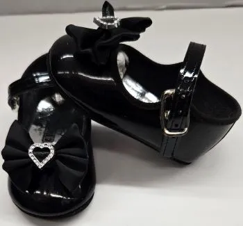Rosia -- Infant's Mary Jane Strap Shoe -- Black Patent