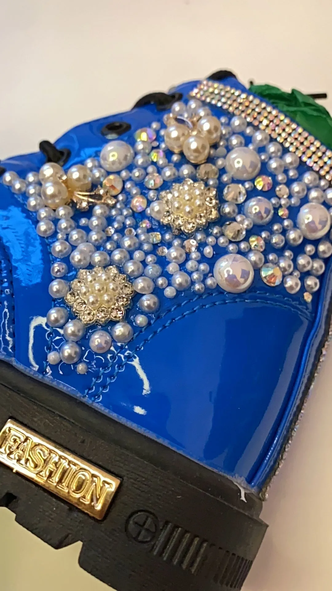 SEQUENCE AND PEARLS GIRLS BLUE BOOTS